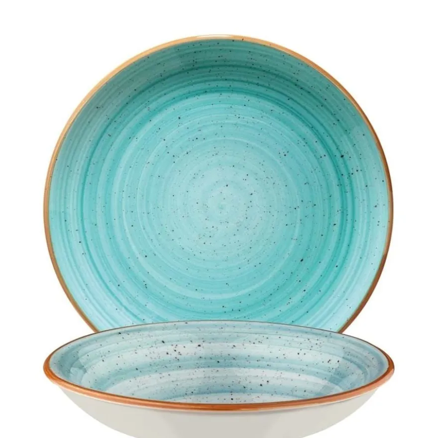 Bonna Premium Porcelain Aura Aqua Gourmet Teller tief 20 cm, hellblau