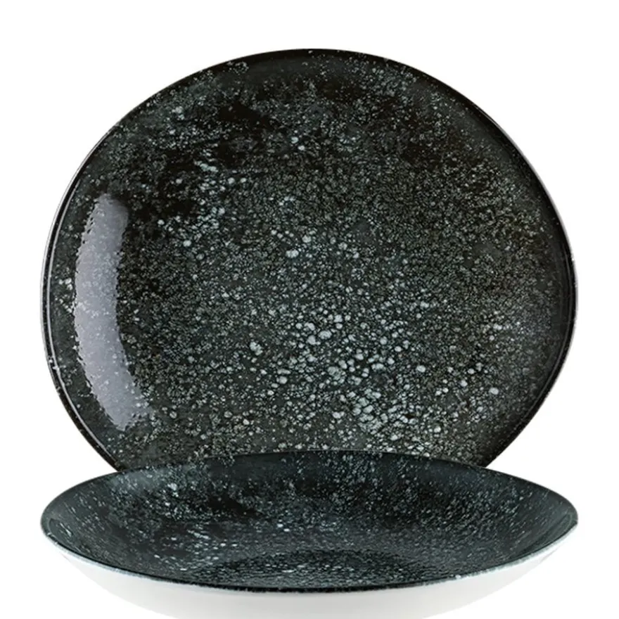 Bonna Premium Porcelain Cosmos Black Vago Teller tief 26 cm, schwarz