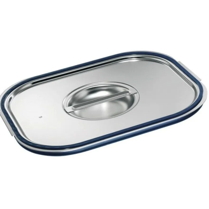 B.PRO Edelstahl GN-Deckel GN1/2 mit Formschlussdichtung für Gastronorm-Behälter mit Bügelgriffen