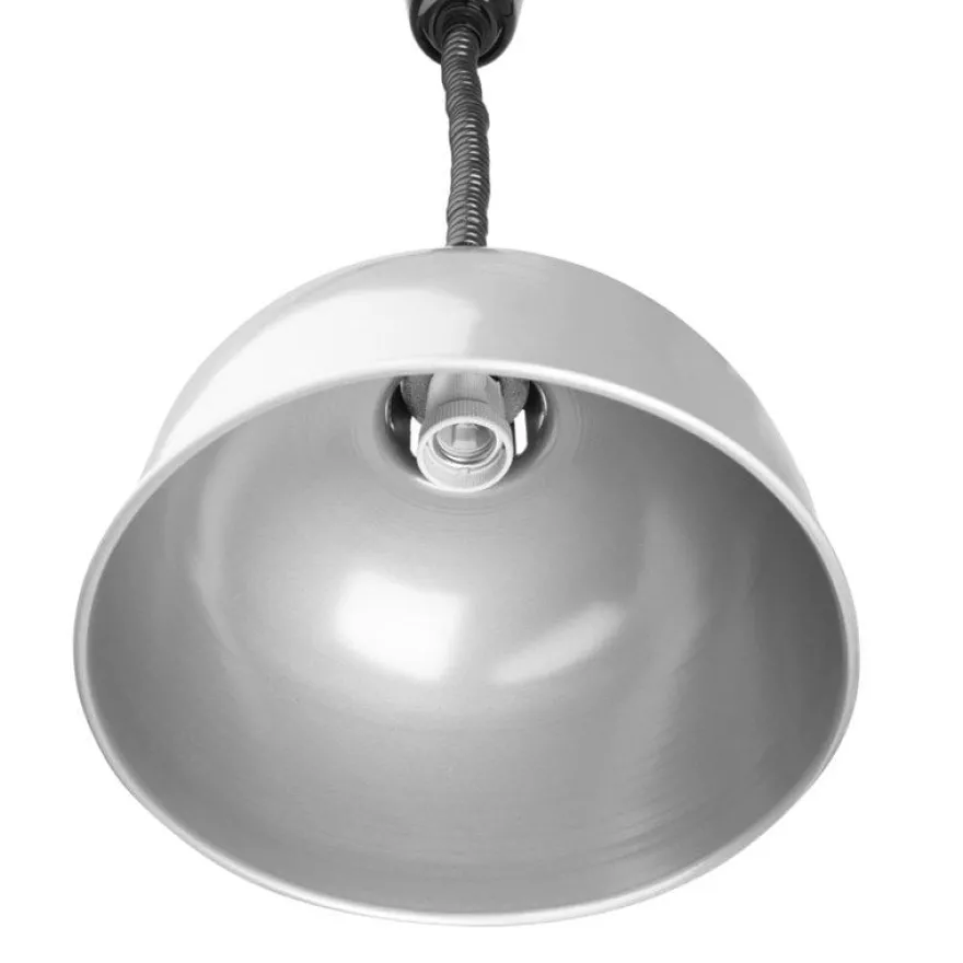 Buffalo ausziehbare runde Wärmelampe mit Silber-Finish