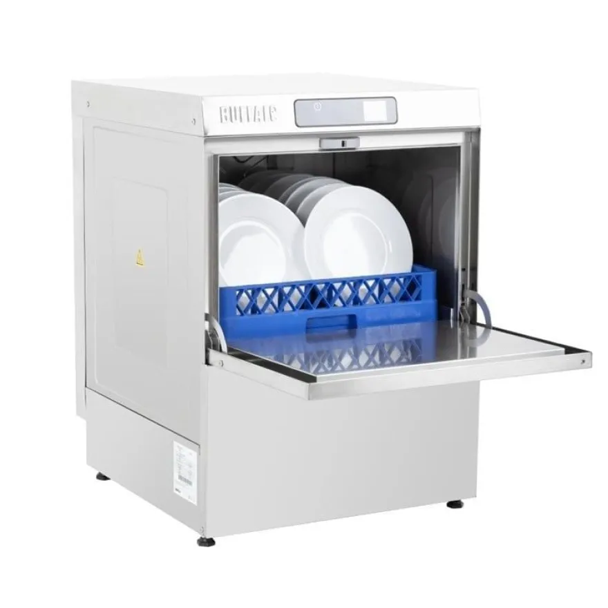 Buffalo Digitale Untertischspülmaschine mit Ablaufpumpe 500mm Korb 5,5 kW Dreiphasenanschluss