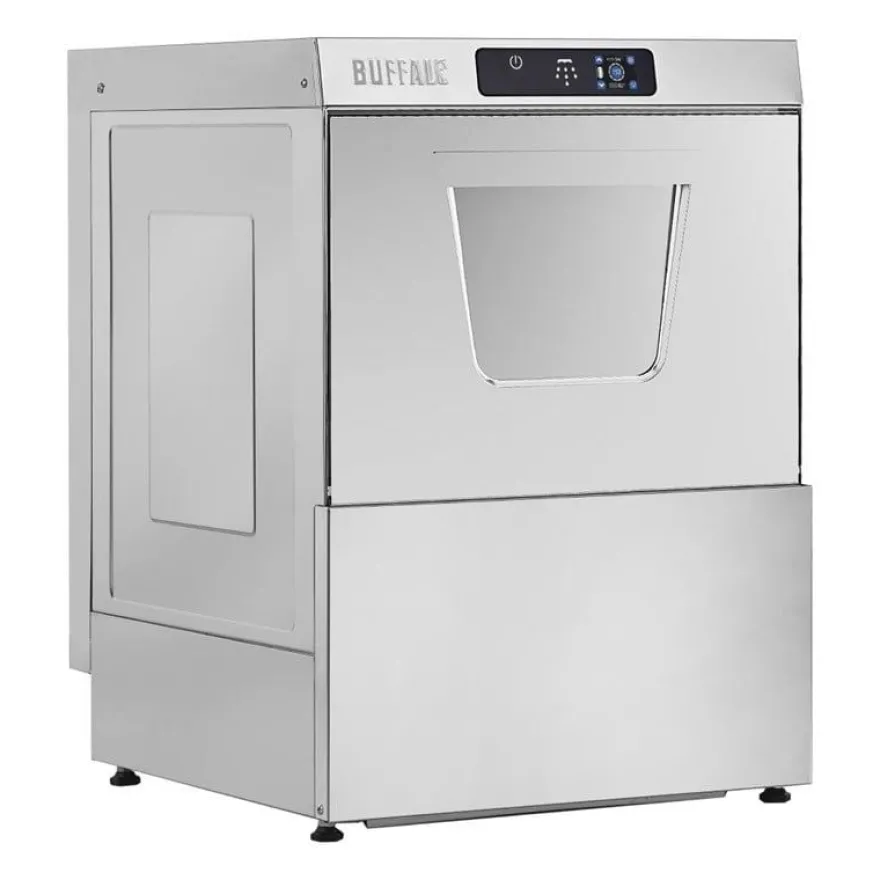 Buffalo Digitale Untertischspülmaschine mit Ablaufpumpe 500mm Korb 5,5 kW Dreiphasenanschluss