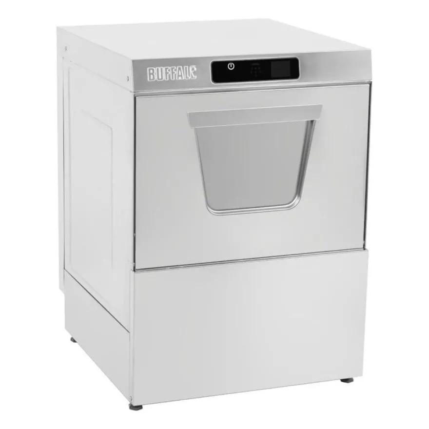 Buffalo Digitale Untertischspülmaschine mit Ablaufpumpe 500mm Korb 5,5 kW Dreiphasenanschluss