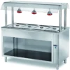 Buffetinsel Warm PROFI offen mit Hustenschutz und Heizlampen 1200x700x1500 - 3x GN1/1