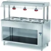 Buffetinsel Warm PROFI offen mit Hustenschutz und Heizlampen 2000x700x1500 - 5x GN1/1