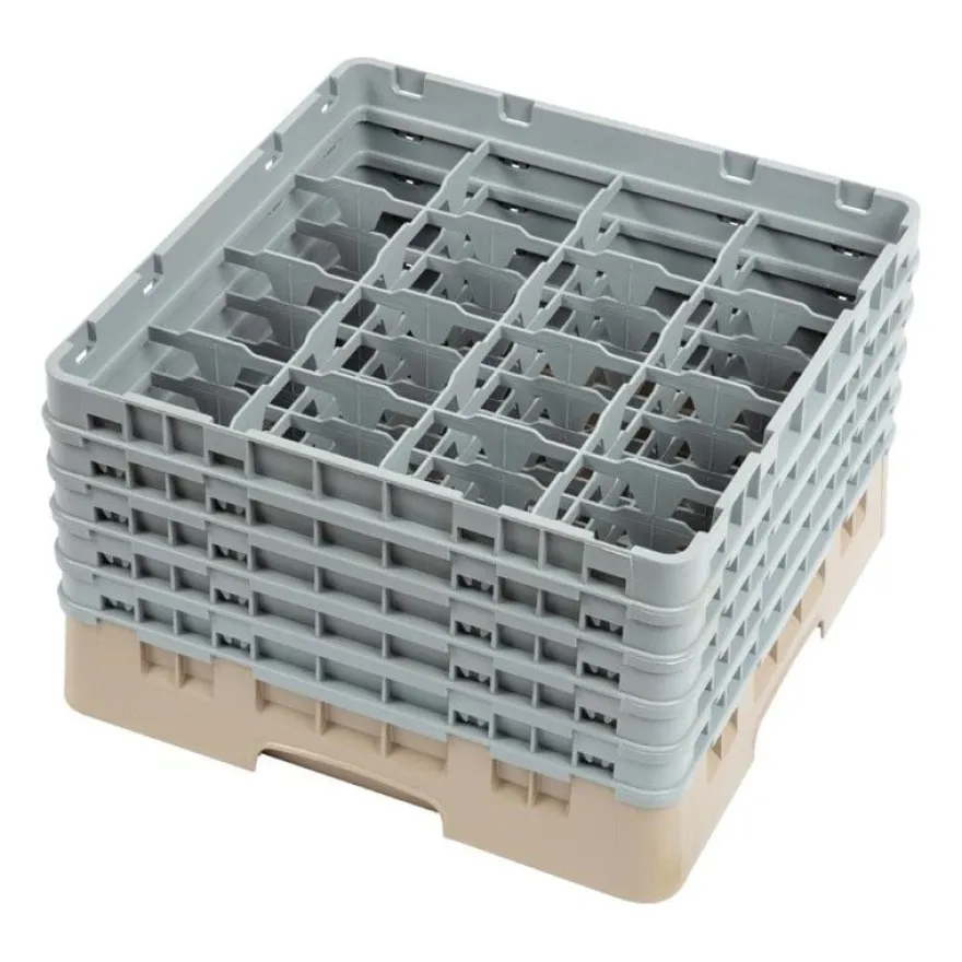 Cambro Gläserspülkorb beige mit 16 Fächern max Glashöhe 25,7cm