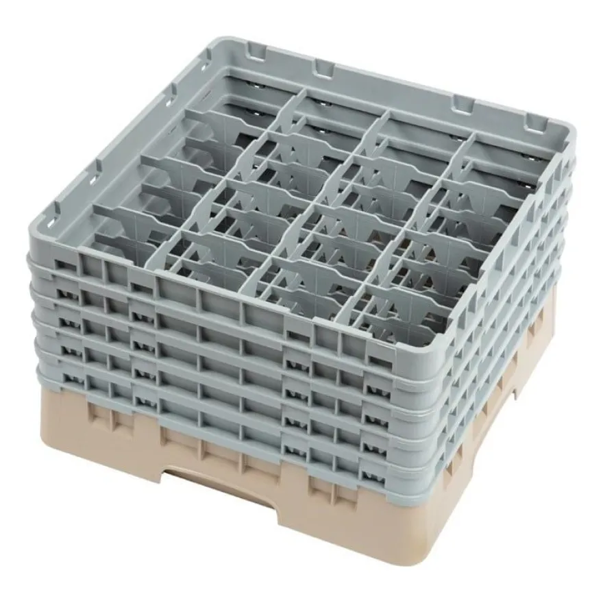 Cambro Gläserspülkorb beige mit 16 Fächern max Glashöhe 25,7cm