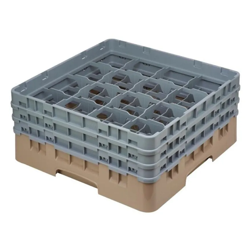 Cambro Gläserspülkorb beige mit 16 Fächern max Glashöhe 17,4cm