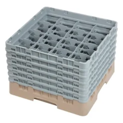Cambro Gläserspülkorb beige mit 16 Fächern max Glashöhe 29,8cm