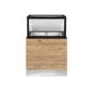 CLASSIC LINE Bain-Marie 2x 1/1GN, 80x88x134cm, schwarzer Granit, LED Beleuchtung