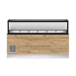 CLASSIC LINE Salattheke 6x 1/1GN, 226x88x134cm, schwarzer Granit, LED Beleuchtung