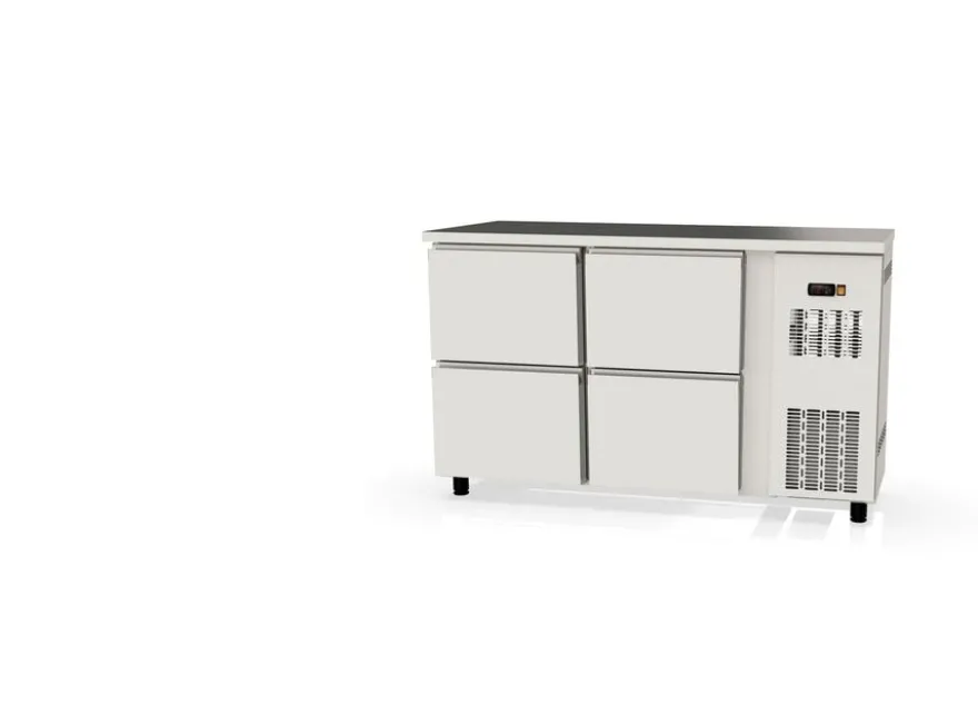 Coreco Barkühltisch PROFI 0/4 Edelstahl mit 4 Schubladen