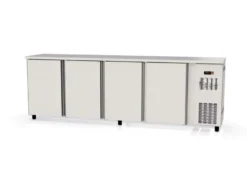 Coreco Barkühltisch PROFI 4/0 Edelstahl mit 4 Türen