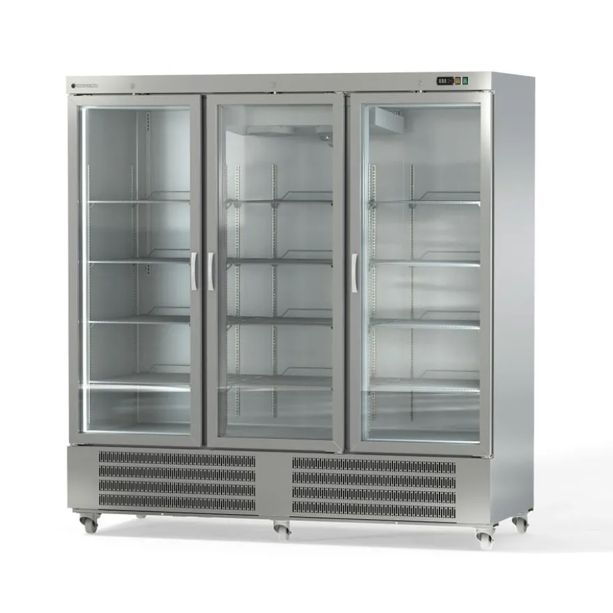 Coreco Edelstahlkühlschrank US Range 2200 mit Glastür