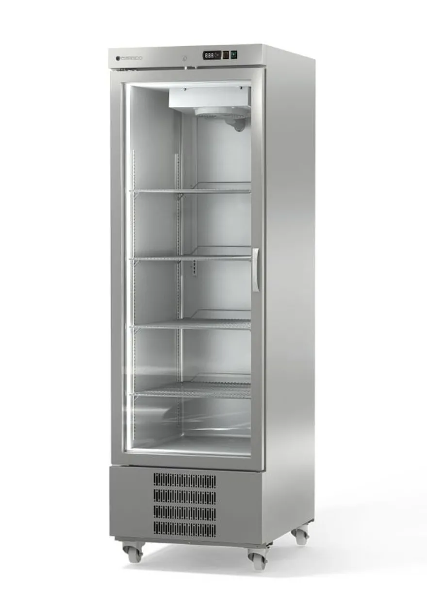 Coreco Edelstahlkühlschrank US Range 650 mit Glastür