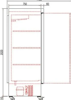 Coreco Edelstahltiefkühlschrank US Range 1400