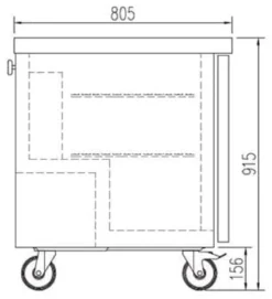 Coreco Kühltisch US Range 1800 - 1/4