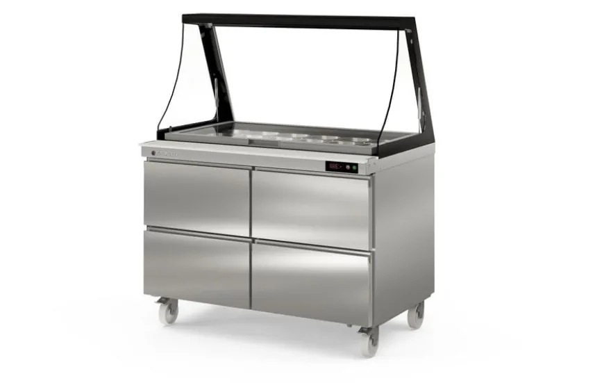Coreco Saladette US Range 1200 - 0/4 mit Glasaufsatz