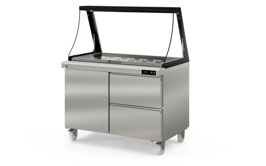 Coreco Saladette US Range 1200 - 1/2 mit Glasaufsatz