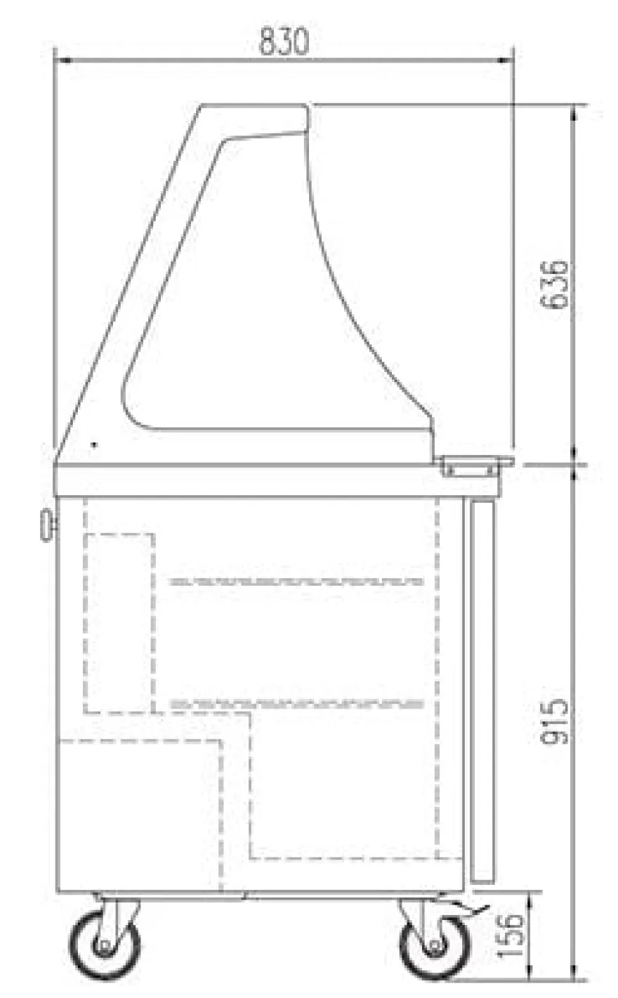 Coreco Saladette US Range 1200 - 1/2 mit Glasaufsatz