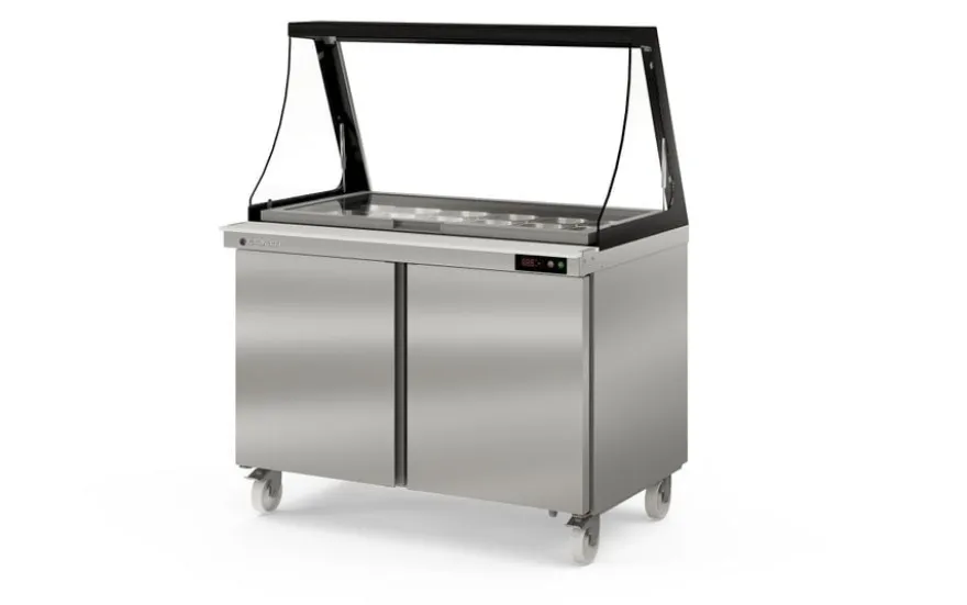 Coreco Saladette US Range 1200 - 2/0 mit Glasaufsatz