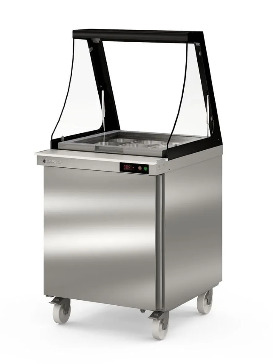 Coreco Saladette US Range 700 - 1/0 mit Glasaufsatz