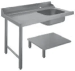 Dexion Zulauftisch, ein Becken, Anbau links, 1500x720x850 mm
