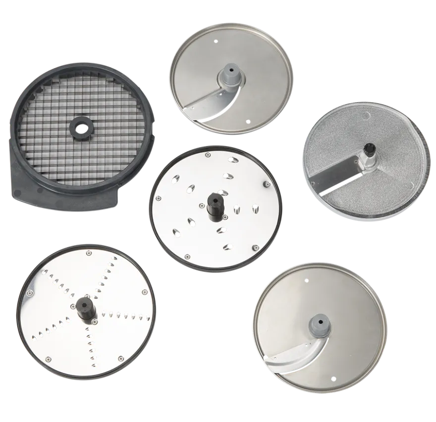 Dito Sama Scheiben-Set PROFI (2mm & 5mm Schneiden, 3mm & 7mm Reiben, 10mm Schneiden, 10x10mm Würfeln - Ø 175 mm)