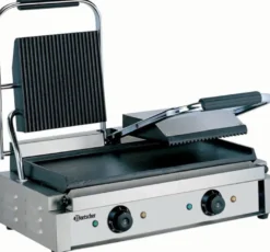 Doppel-Elektro-Kontaktgrill 3,6 kW Grillplatten oben gerillt, unten glatt