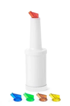 Dosierflasche + Krüge, 9x30cm, 0,8l rot