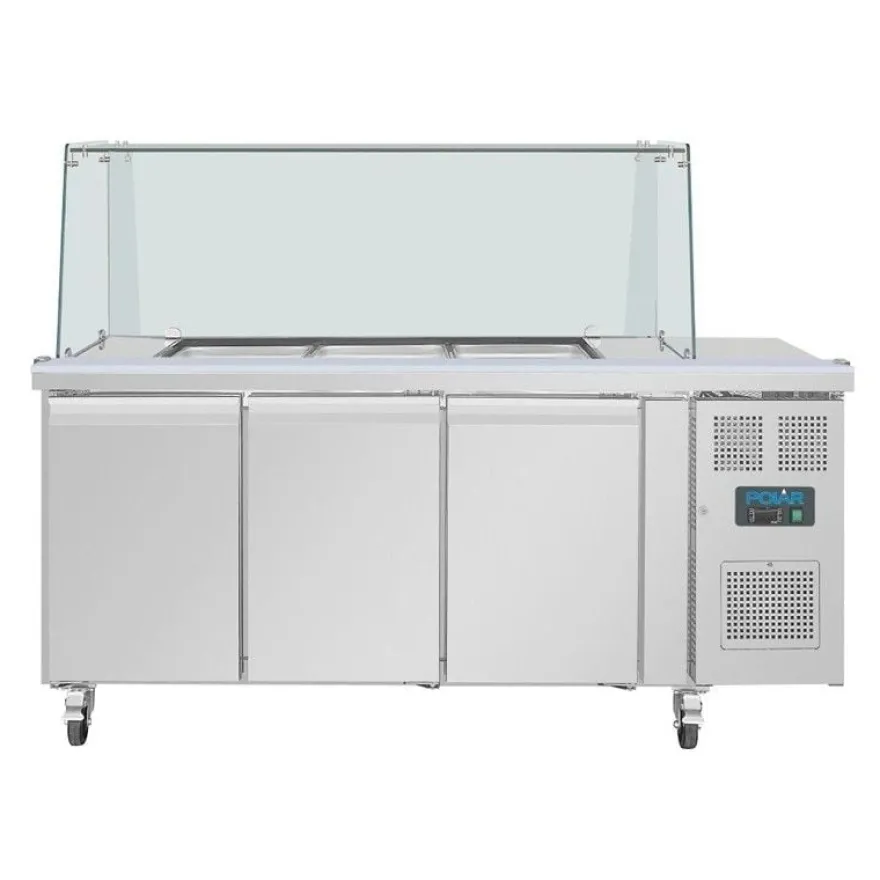 Dreitürige Saladette Thekenkühlschrank der Polar U-Serie