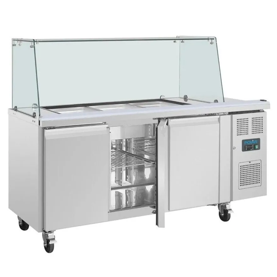 Dreitürige Saladette Thekenkühlschrank der Polar U-Serie