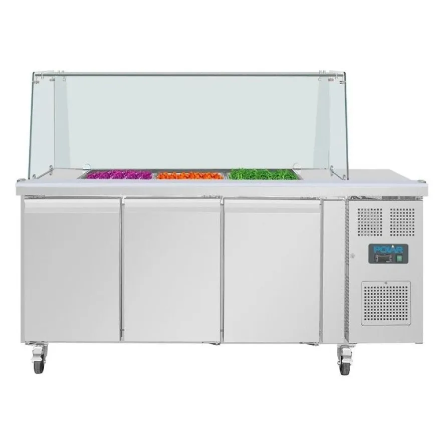 Dreitürige Saladette Thekenkühlschrank der Polar U-Serie