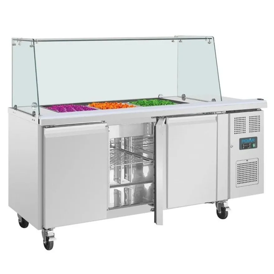 Dreitürige Saladette Thekenkühlschrank der Polar U-Serie