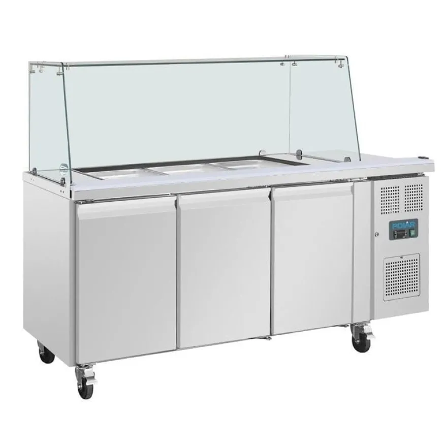 Dreitürige Saladette Thekenkühlschrank der Polar U-Serie