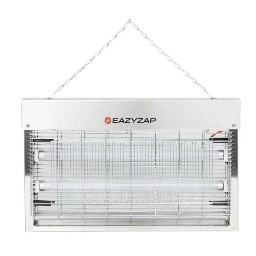 Eazyzap LED Insektenvernichter 100m² 14W, gebürsteter Edelstahl, energieeffizient