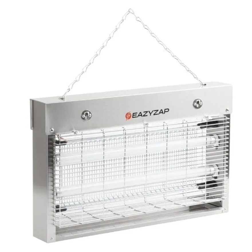 Eazyzap LED Insektenvernichter 100m² 14W, gebürsteter Edelstahl, energieeffizient