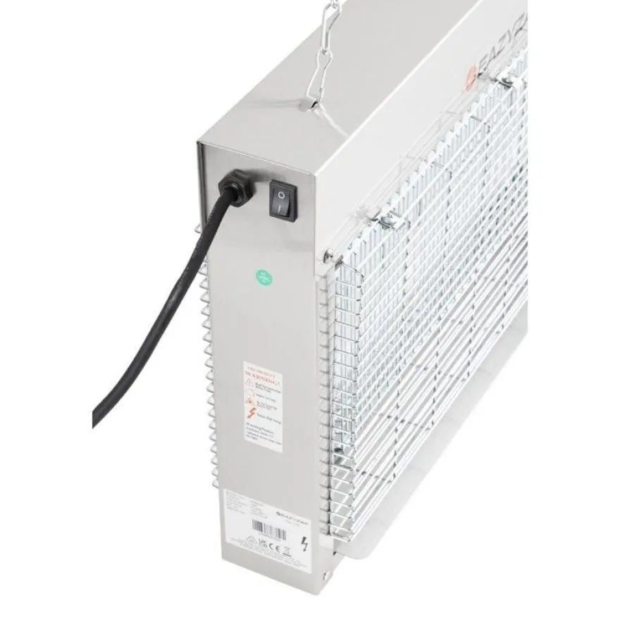 Eazyzap LED Insektenvernichter 100m² 14W, gebürsteter Edelstahl, energieeffizient