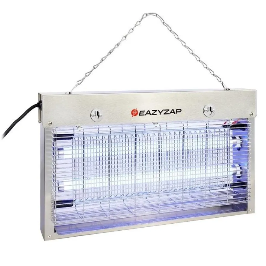 Eazyzap LED Insektenvernichter 100m² 14W, gebürsteter Edelstahl, energieeffizient