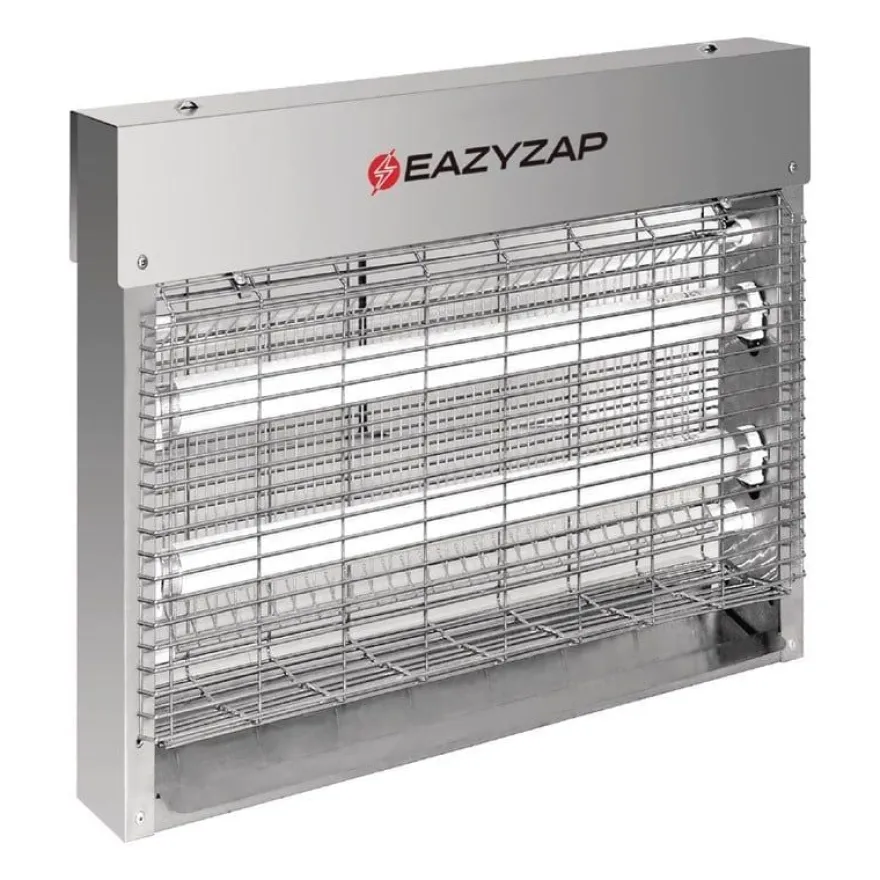 Eazyzap LED Insektenvernichter 30m² 8W, gebürsteter Edelstahl, energieeffizient