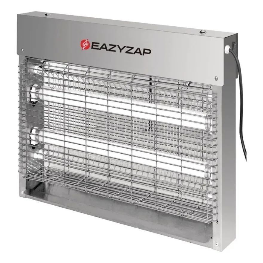 Eazyzap LED Insektenvernichter 30m² 8W, gebürsteter Edelstahl, energieeffizient