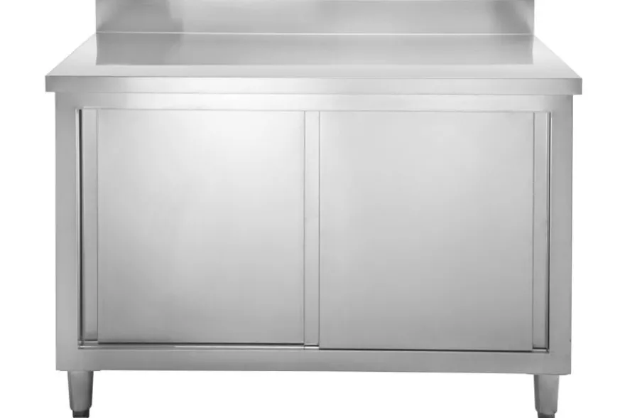 Edelstahl Arbeitsschrank Basic 160x70 mit Aufkantung 100 mm