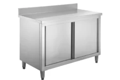 Edelstahl Arbeitsschrank Basic 140x70 mit Aufkantung 100mm