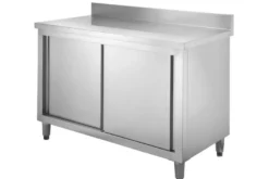 Edelstahl Arbeitsschrank Basic 140x70 mit Aufkantung 100mm