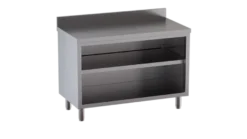 Edelstahl-Arbeitsschrank ECO 12x7 offen mit Aufkantung