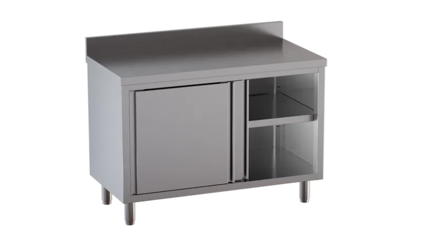 Edelstahl-Arbeitsschrank ECO 16x6 mit Aufkantung