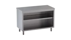 Edelstahl-Arbeitsschrank ECO 12x6 offen ohne Aufkantung