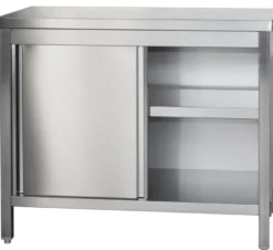 Edelstahl Arbeitsschrank Profi mit Schiebetüren 1400 x 600 mm