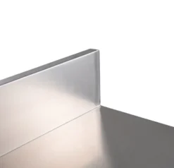 Edelstahl Arbeitstisch Basic 20x7 mit Grundboden und Aufkantung, zur Selbstmontage