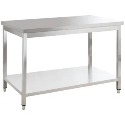 Edelstahl Arbeitstisch Basic 12x6 mit Grundboden, zur Selbstmontage
